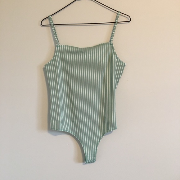 BCBGeneration Women's Square Neck Bodysuit Green M - Picture 3 of 7
